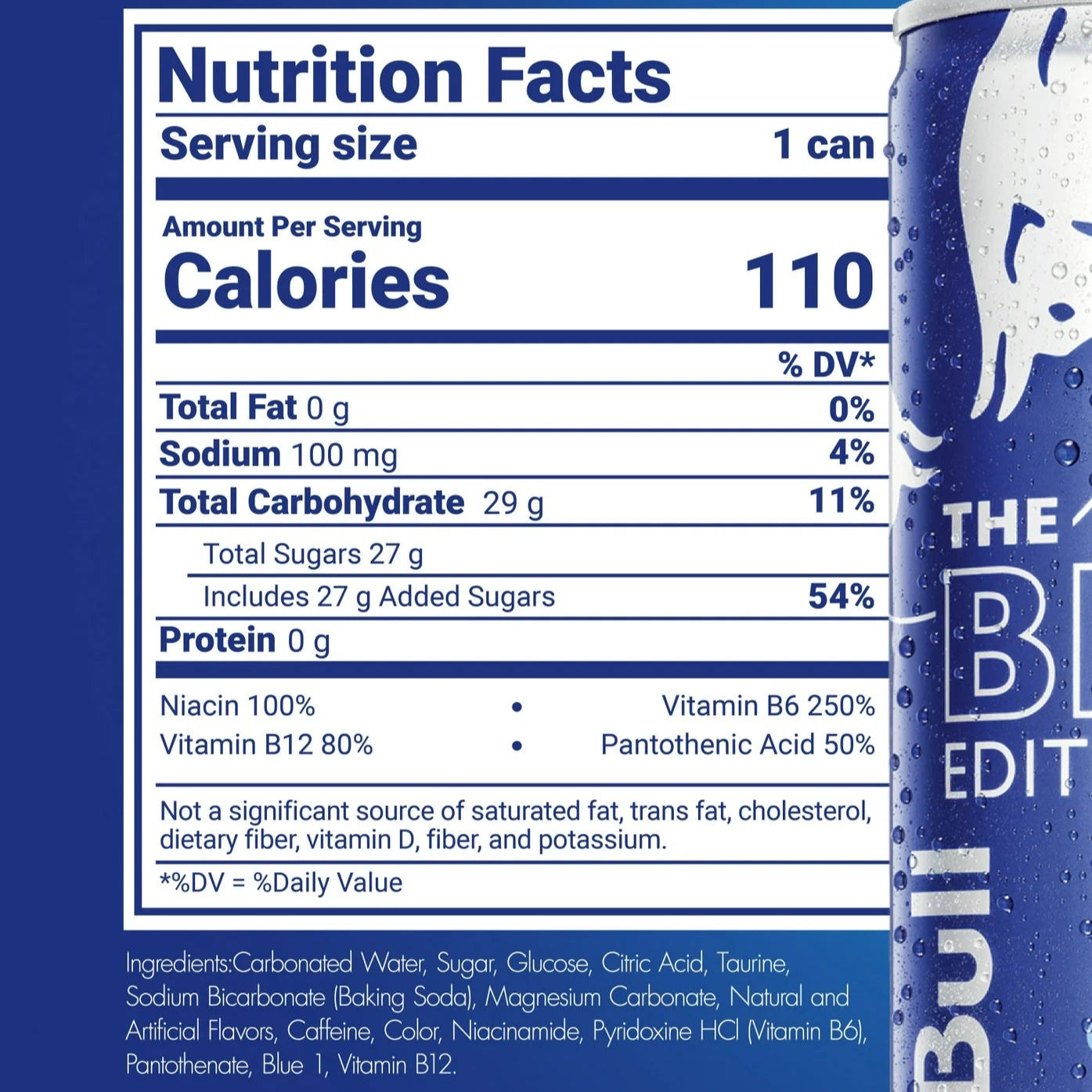 Red Bull Blue Edition Blueberry Energy Drink, 8.4 fl oz Can