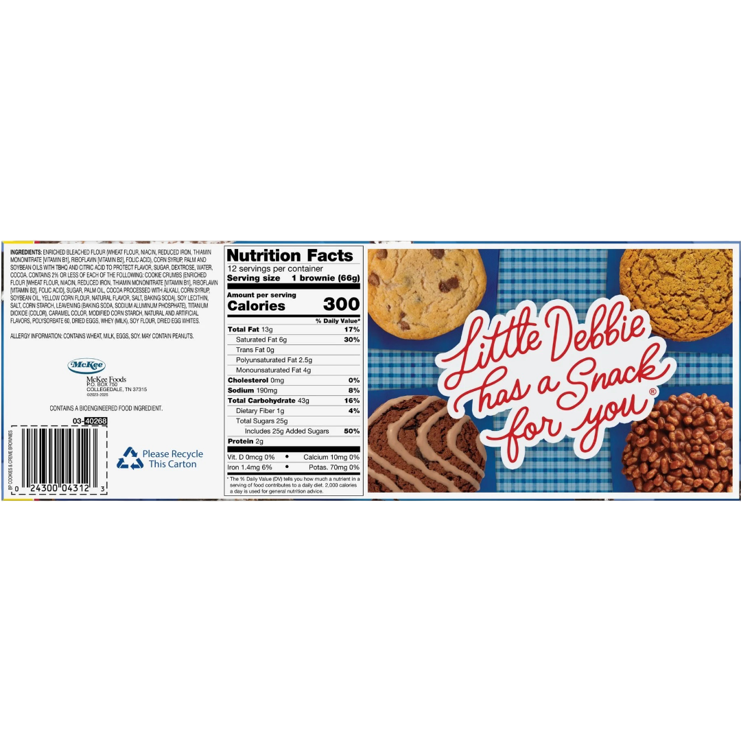 Little Debbie Cookies & Creme Brownies Big Pack, 27.98 oz