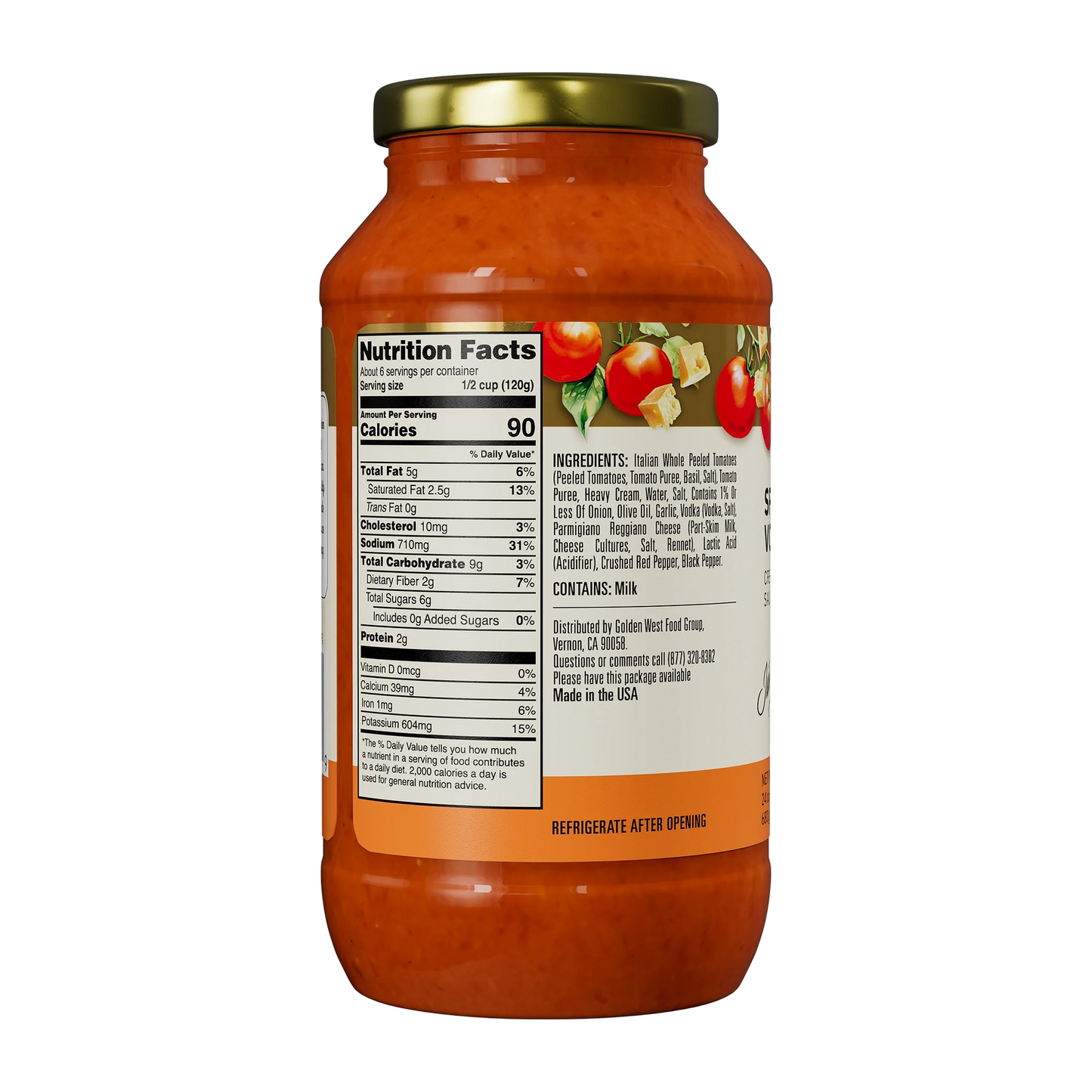 The Pasta Queen Spicy Vodka Sauce 24oz Jar