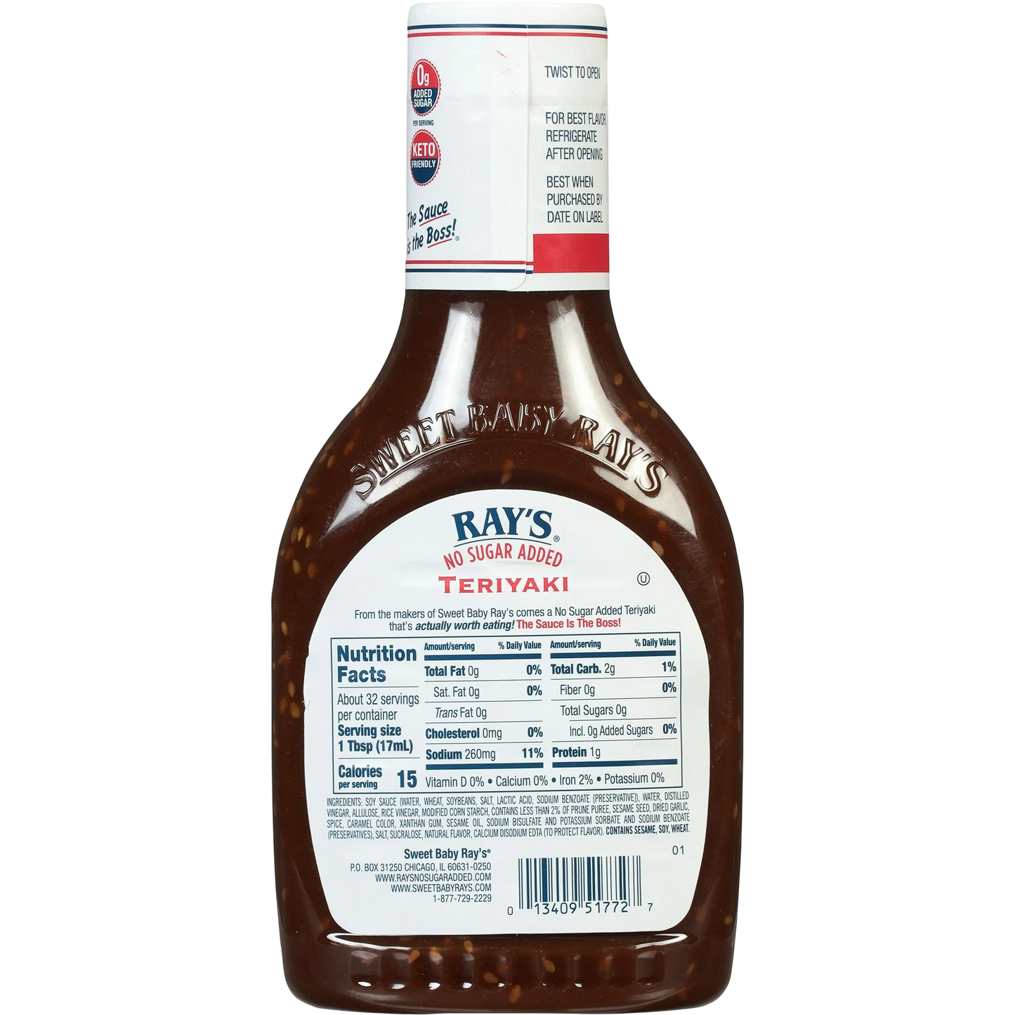 Ray's No Sugar Added Teriyaki Marinade 16 fl oz