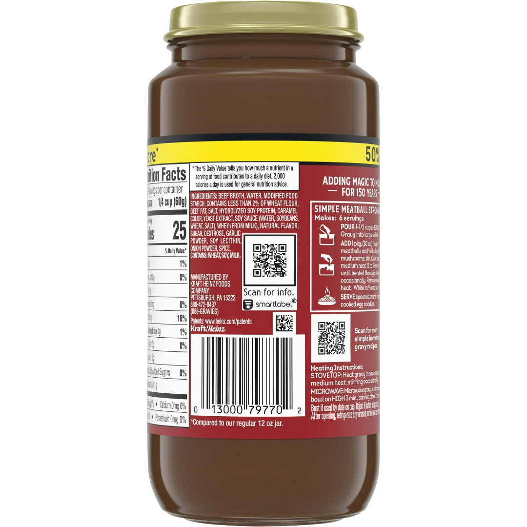 Heinz HomeStyle Beef Gravy Value Size, 18oz