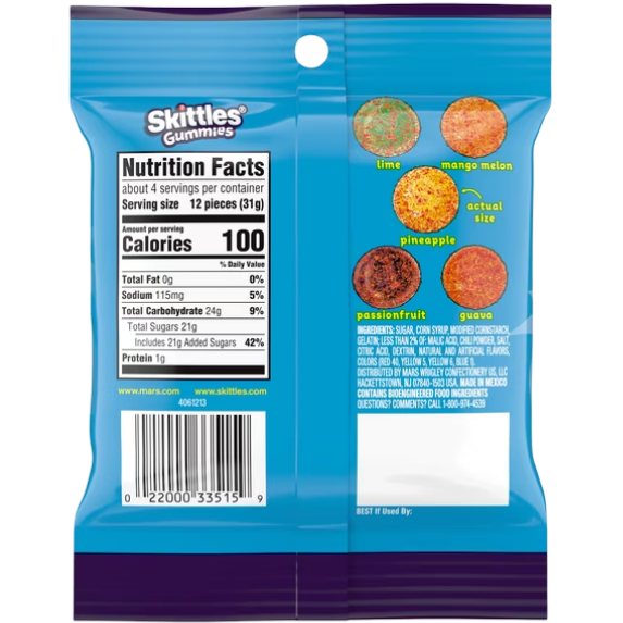 Skittles Gummies Tropical Fuego Soft Candy, 4.2 oz