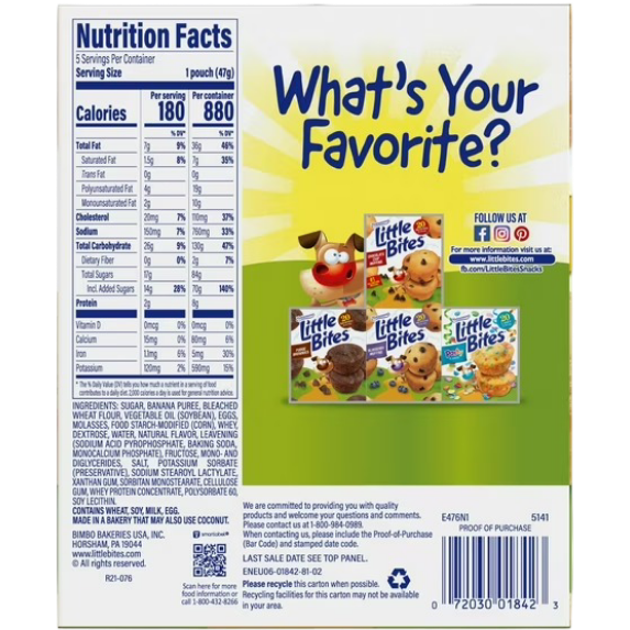 Little Bites Banana Mini Muffins, 8.25 oz