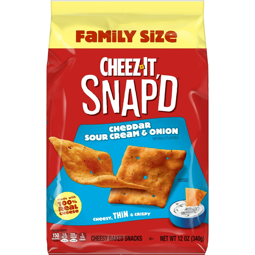 Cheez-It Snap'd Cheddar Sour Cream and Onion Cheese Crackers, 12oz