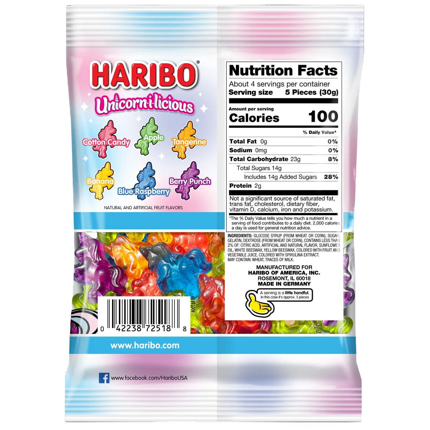 HARIBO Unicorn-i-licious Gummy Candy, 4 oz Bag