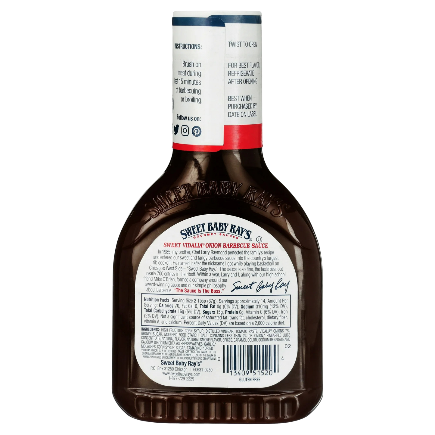 Sweet Baby Ray's Sweet Vidalia Onion Barbecue Sauce 18 oz
