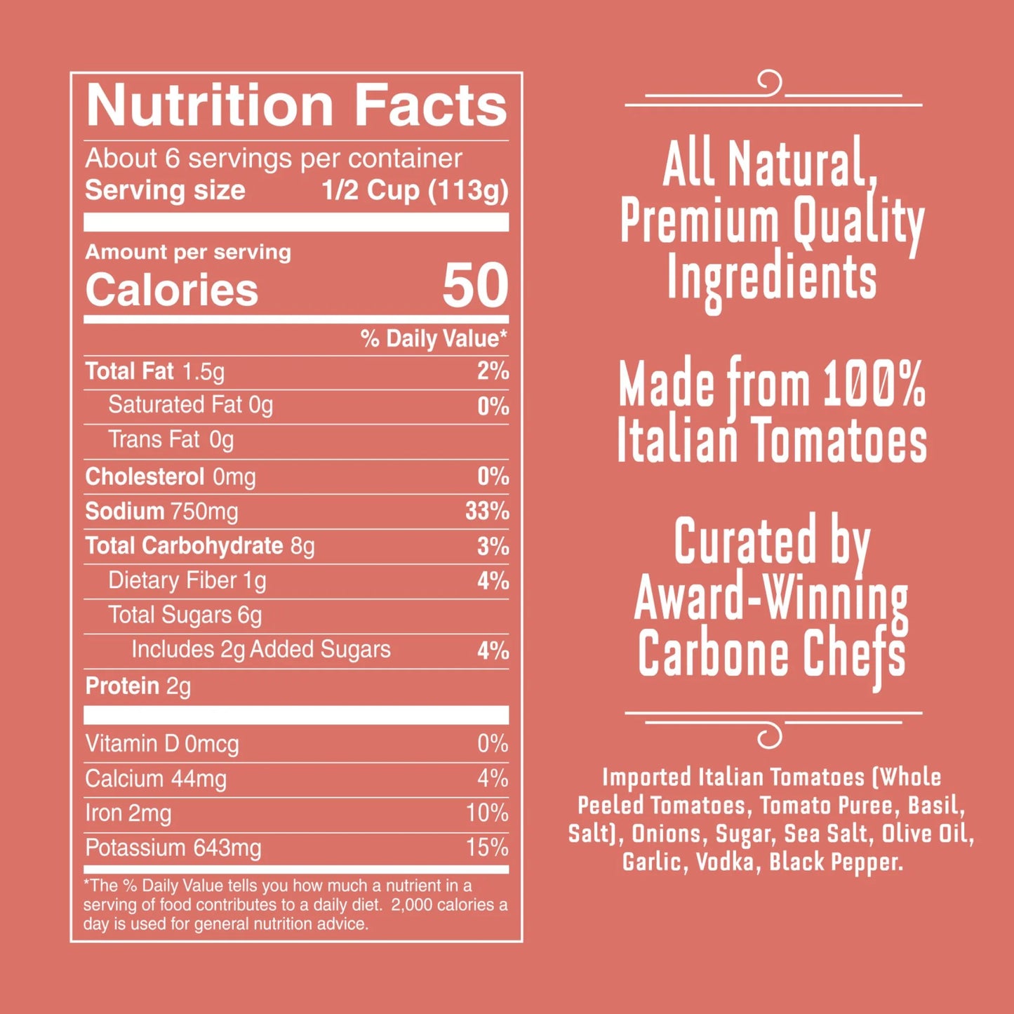 Carbone Classic Vodka Pasta Sauce, 24oz