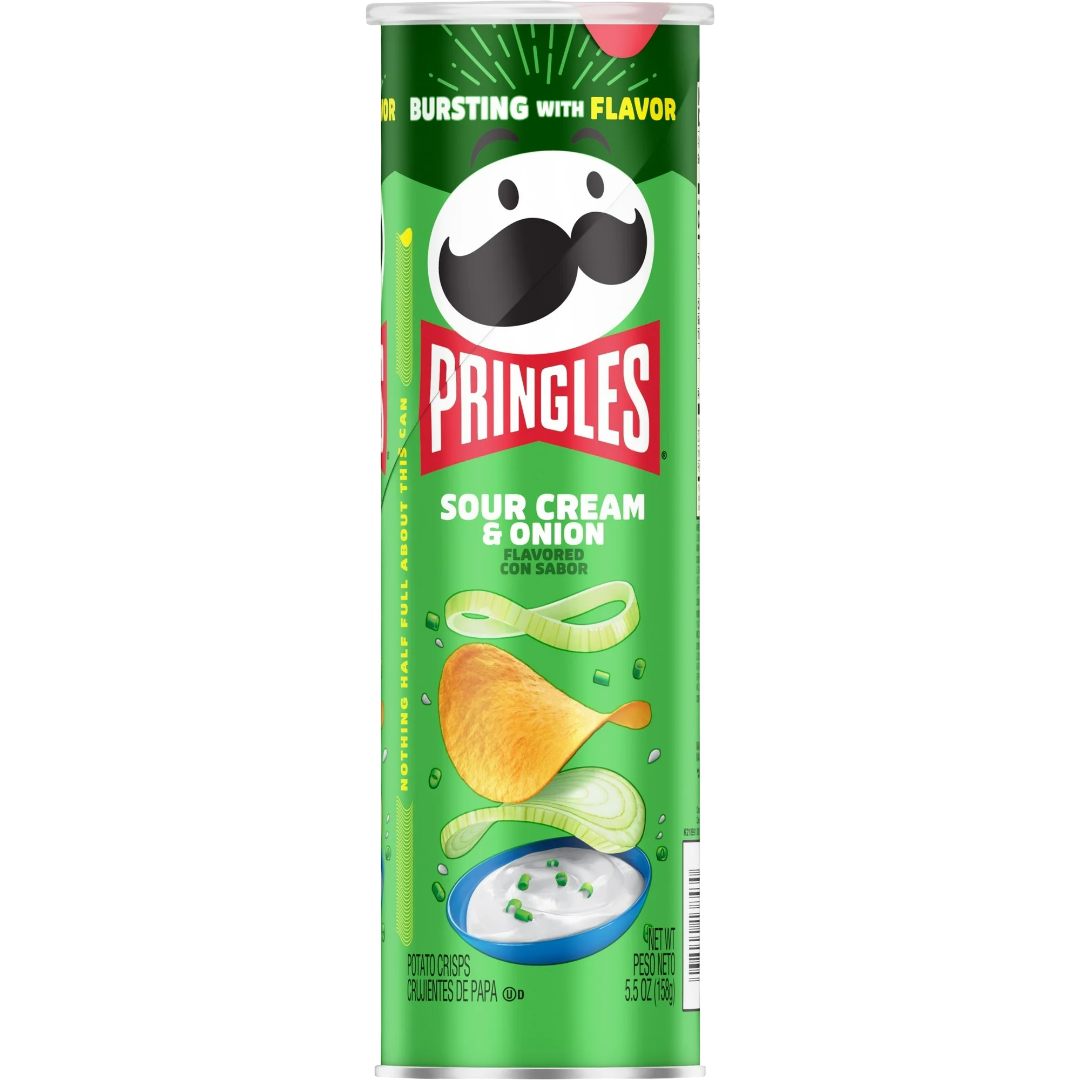Pringles Sour Cream and Onion Potato Crisps Chips, 5.5oz