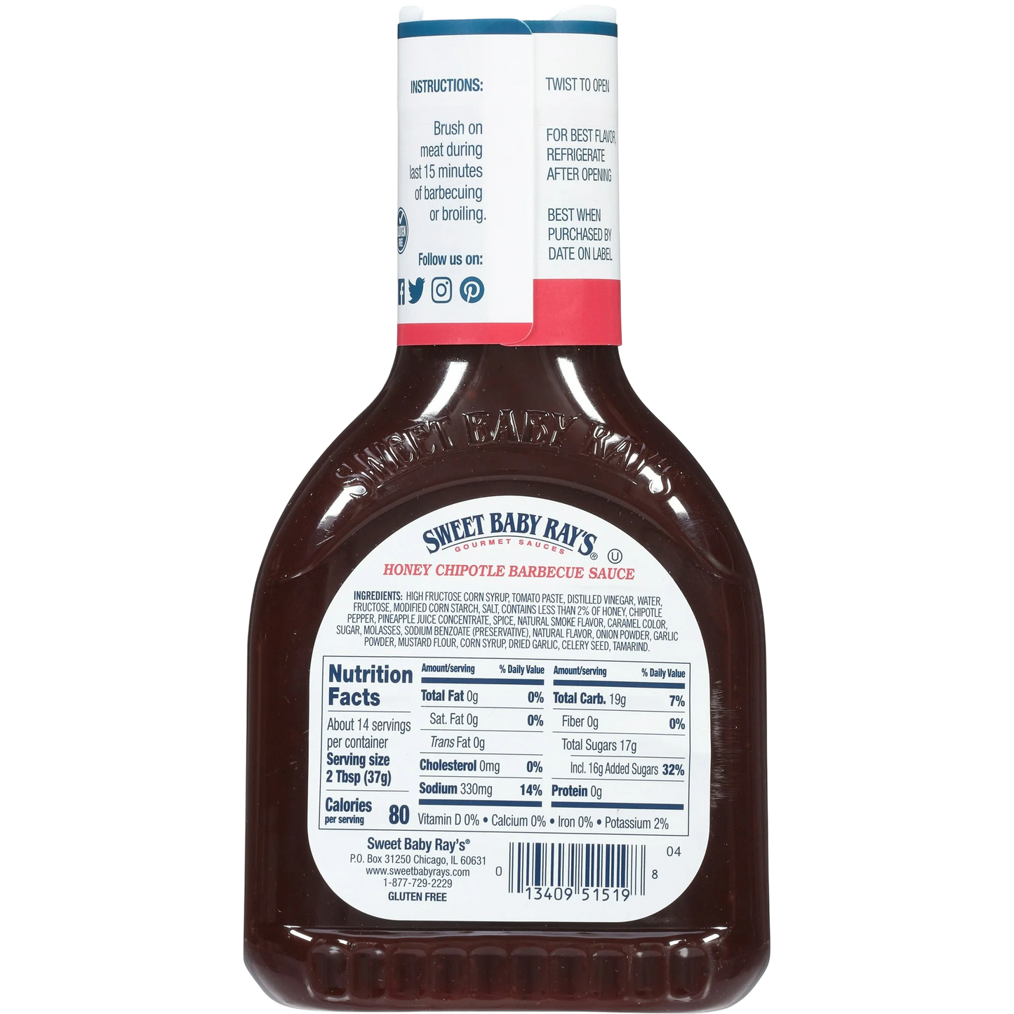 Sweet Baby Ray's Honey Chipotle BBQ Sauce 18 oz