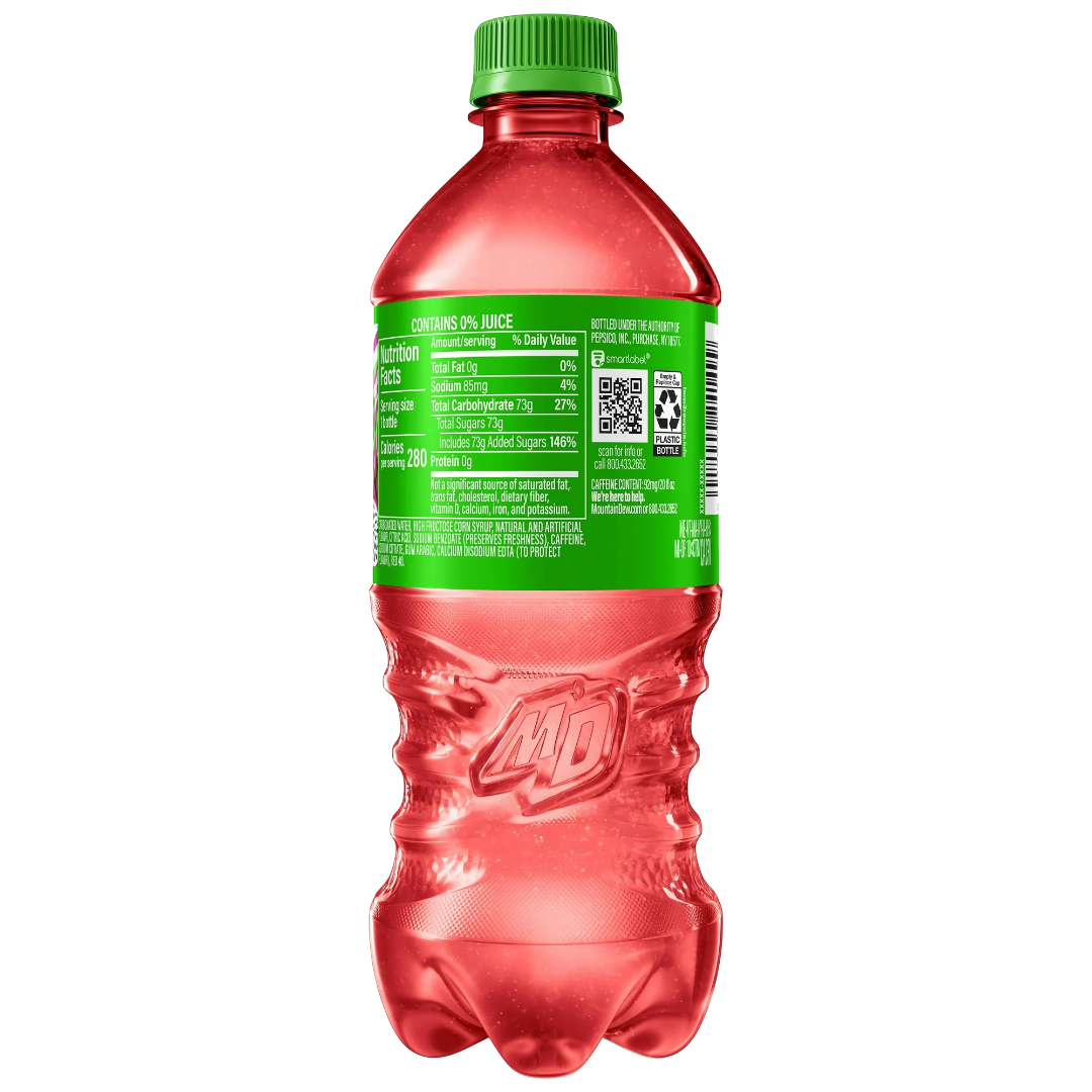 Mountain Dew Dragon Fruit Soda, 20 fl oz Bottle