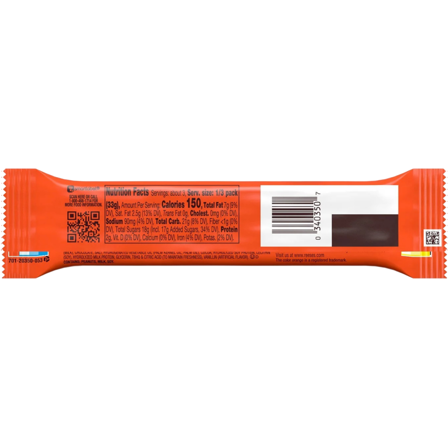 Reese's Fast Break Milk Chocolate, Peanut Butter and Nougat King Size Candy, Bar 3.5oz