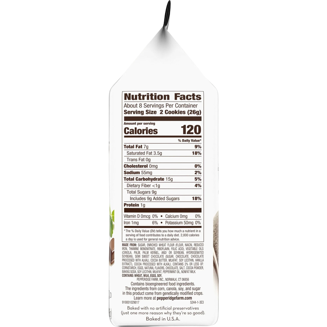 Pepperidge Farm Milano Mint Chocolate Cookies, 7oz