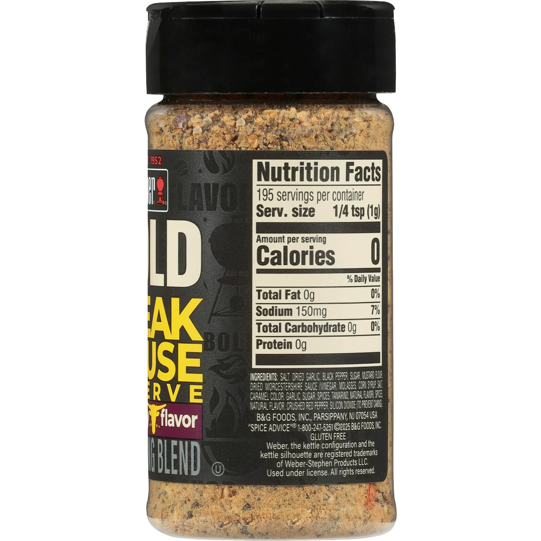 Weber BOLD Steakhouse Reserve Steak Seasoning Blend, 6.9oz