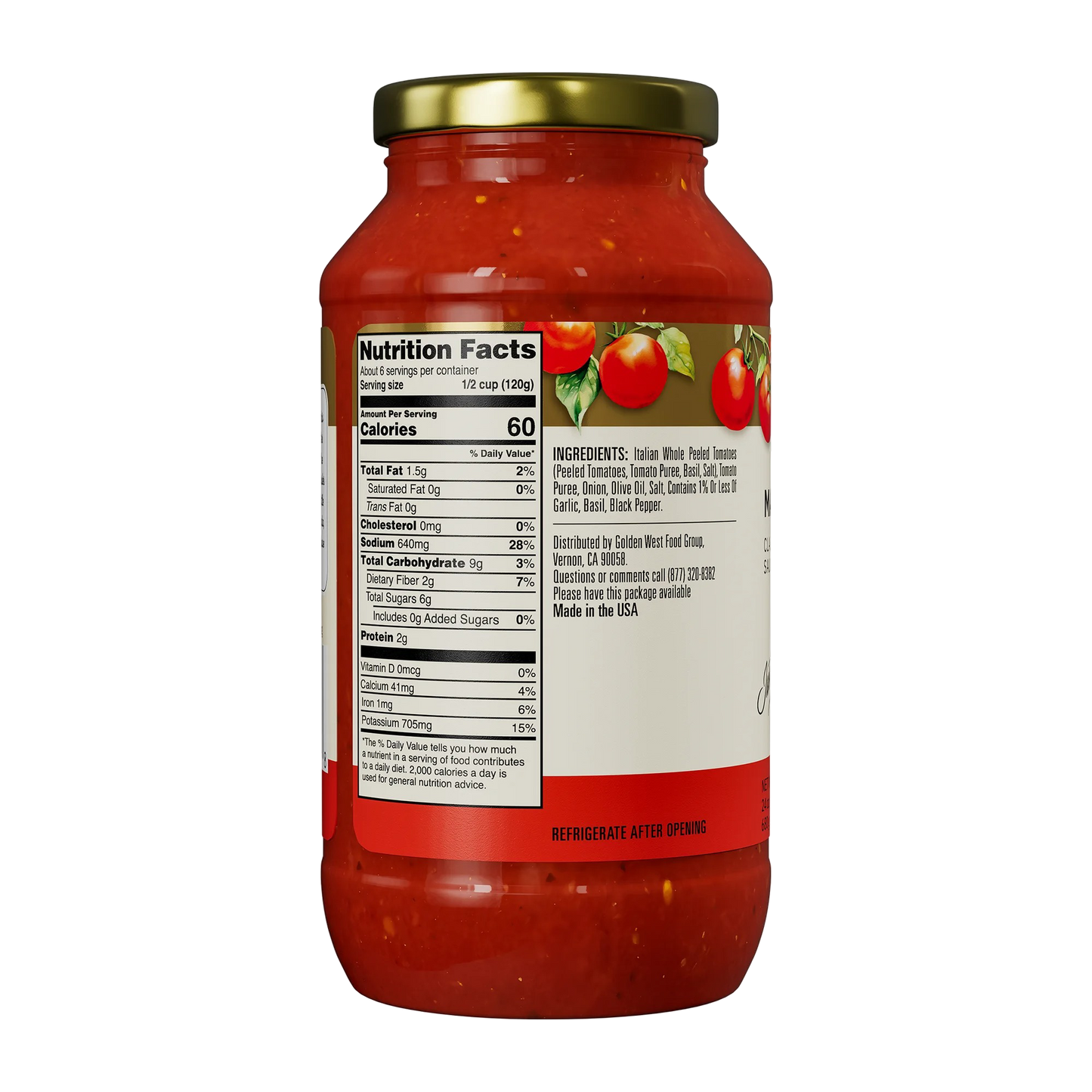The Pasta Queen Marinara Sauce 24oz Jar