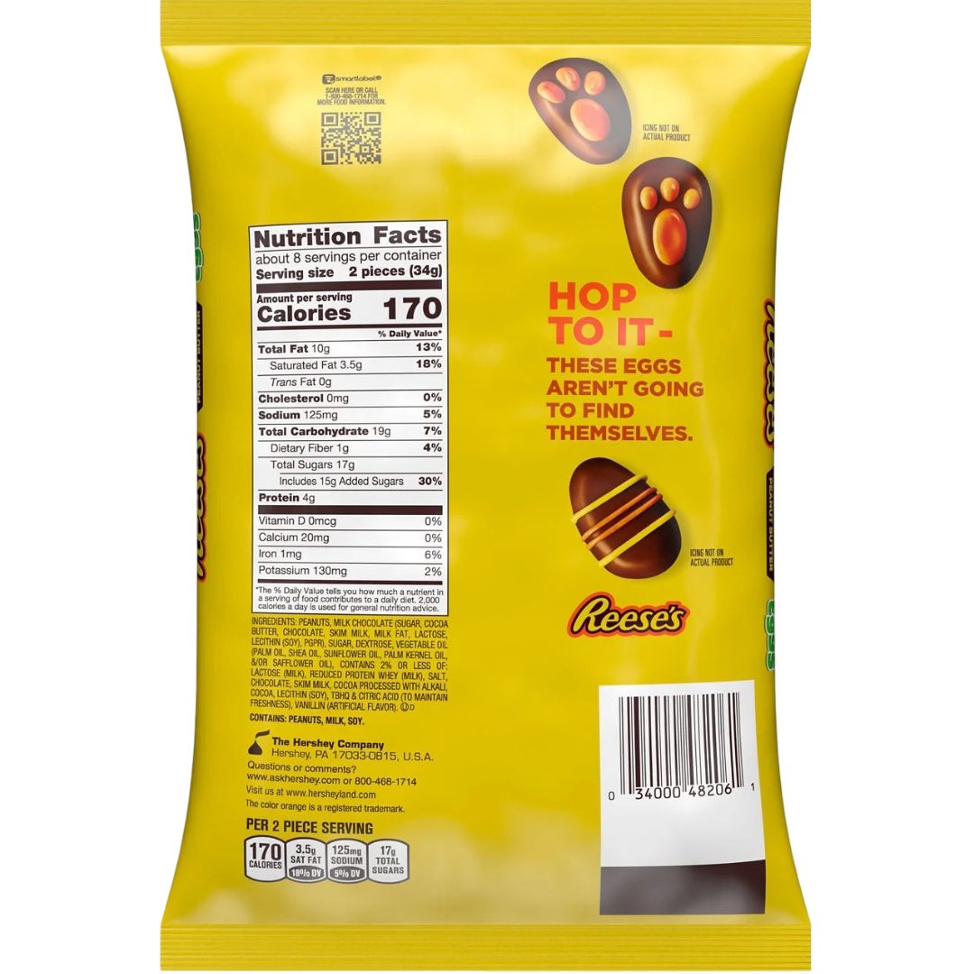 REESE'S Milk Chocolate Snack Size Peanut Butter Eggs, Easter Candy, 9.6 oz