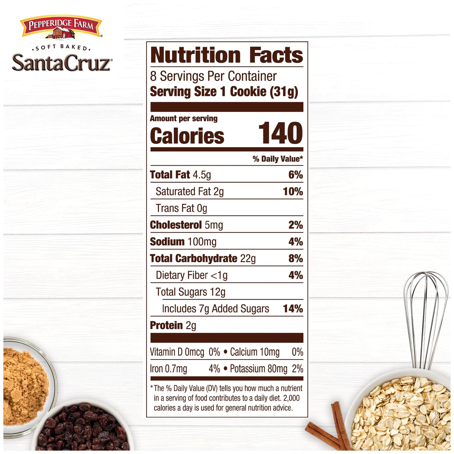 Pepperidge Farm Santa Cruz Soft Baked Oatmeal Raisin Cookies, 8.6oz