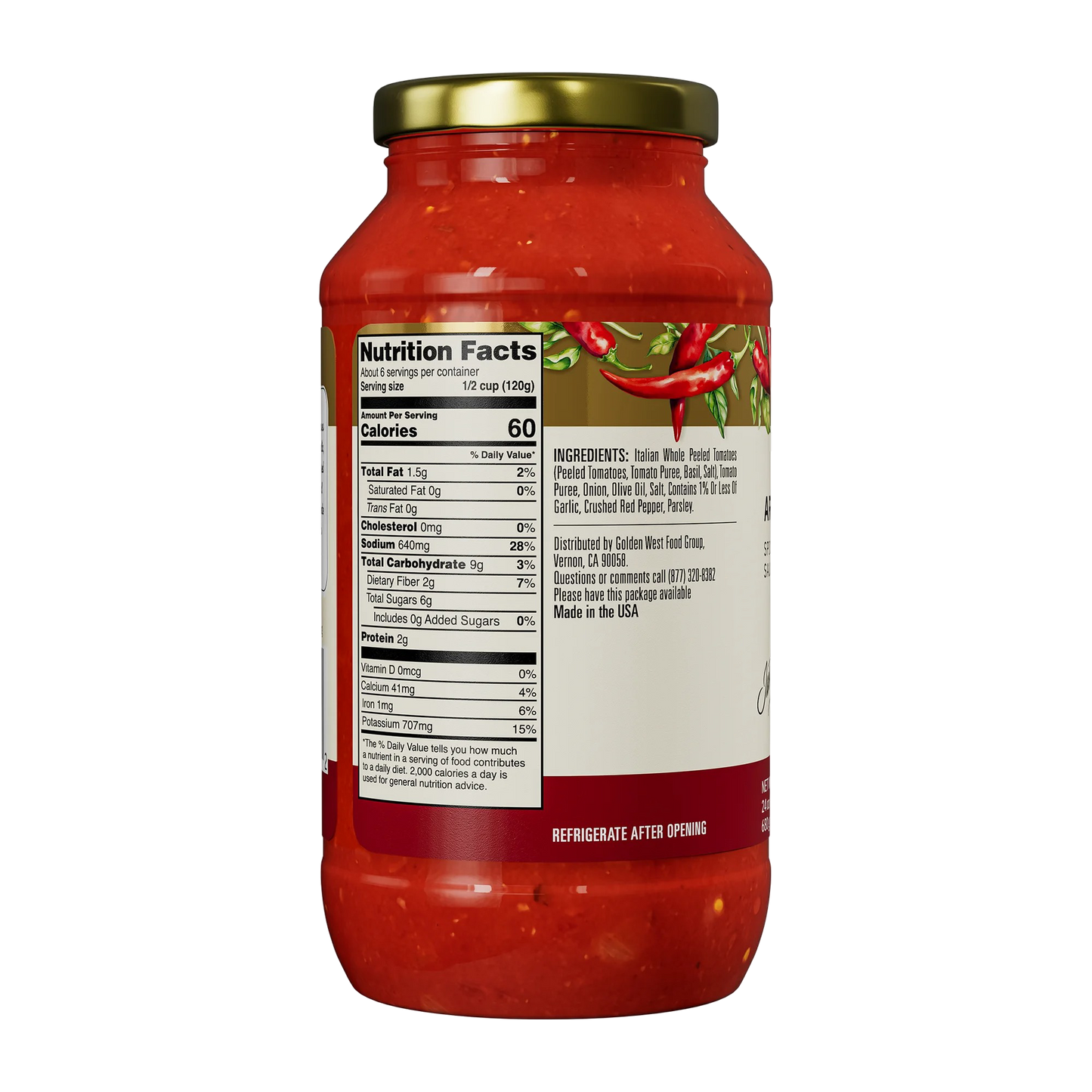 The Pasta Queen Arrabbiata Sauce 24oz Jar