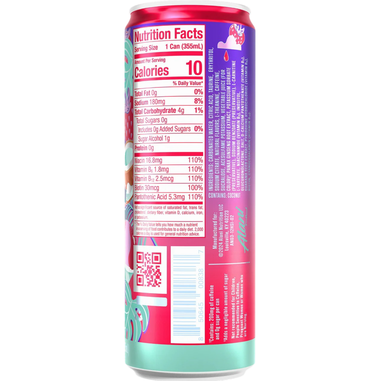 Alani Nu Energy Drink, Hawaiian Shaved Ice, 12 fl oz Can