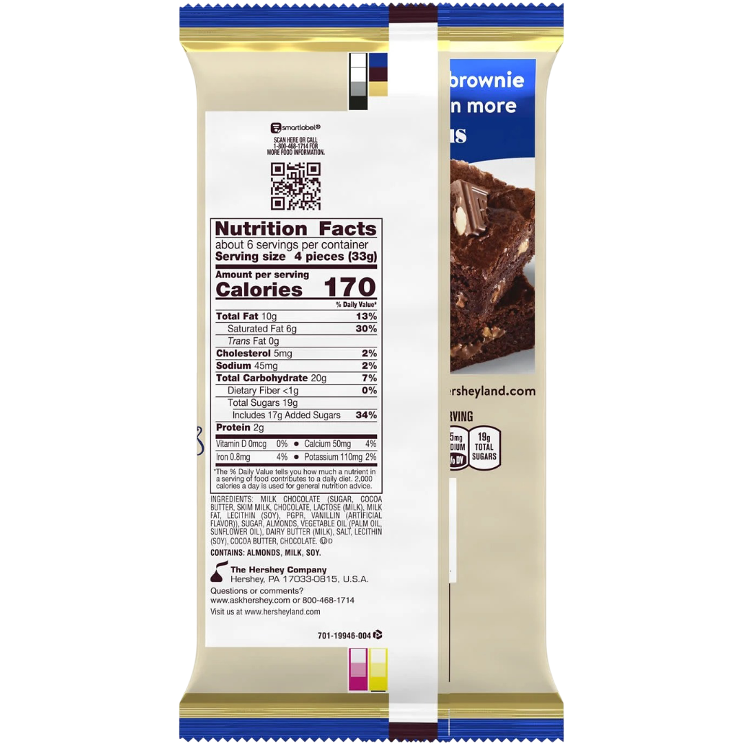 Hershey's Symphony Chocolate Almond Toffee Giant Candy Bar, 7.37 oz