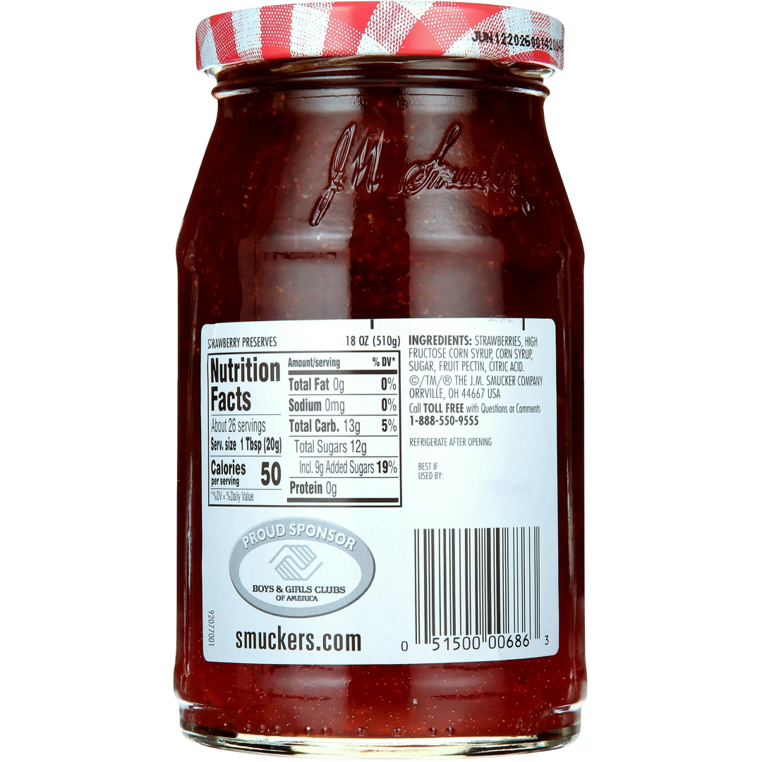 Smucker's Strawberry Preserves 18oz Jar