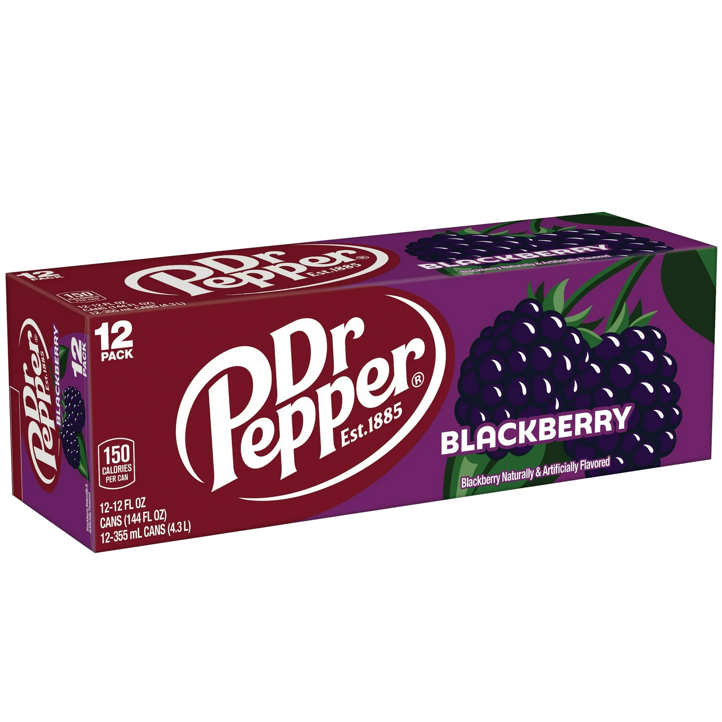 Dr Pepper Blackberry Soda, 12 Pack of 12 oz Cans
