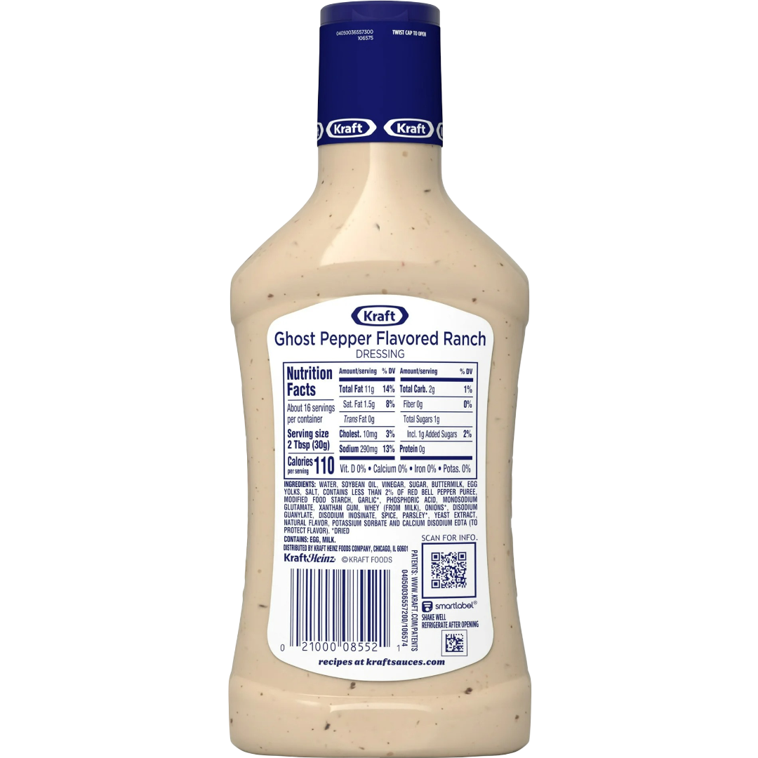Kraft Ghost Pepper Flavored Ranch Dressing, 16 fl oz