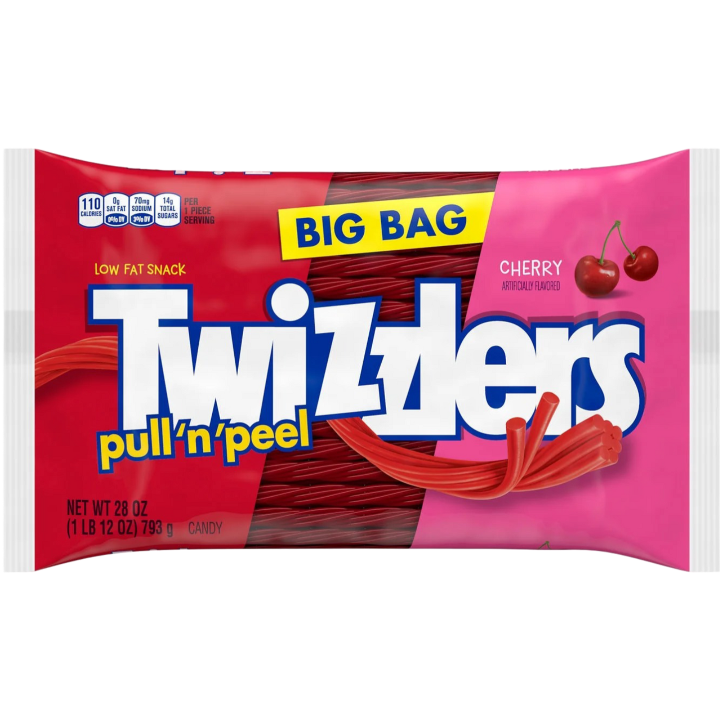 Twizzlers Pull 'N' Peel Cherry Flavored Licorice Style Low Fat Candy