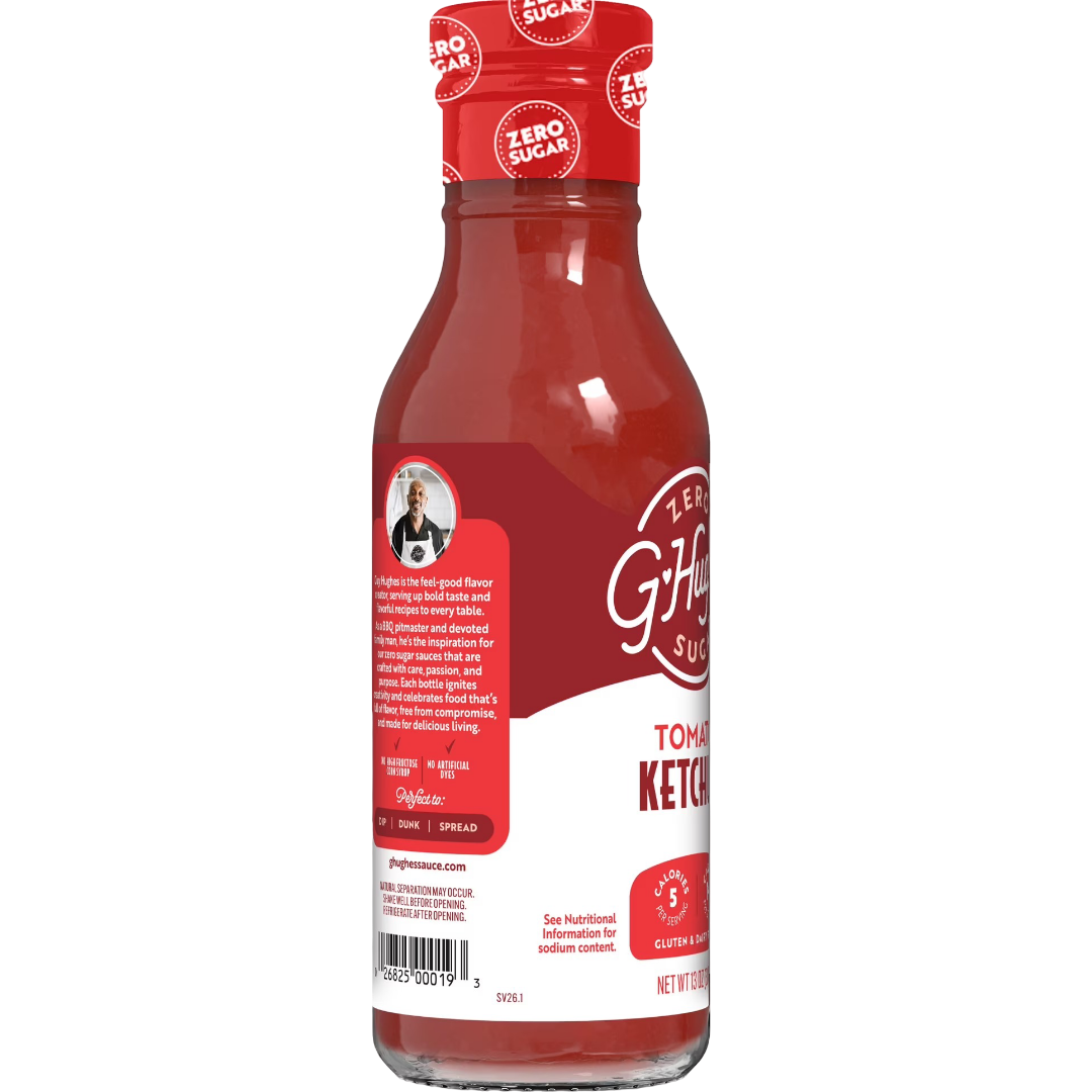 G Hughes Zero Sugar Tomato Ketchup, 13 oz