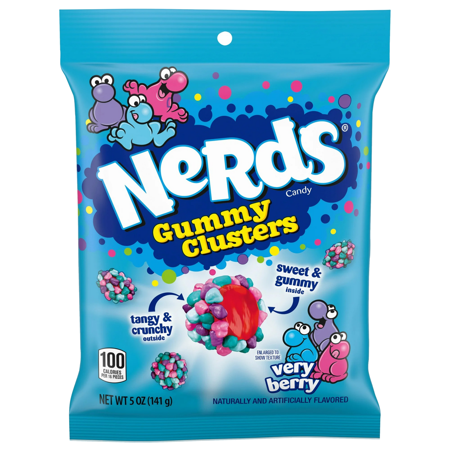 NERDS Gummy Clusters Candy, Very Berry, Crunchy and Gummy