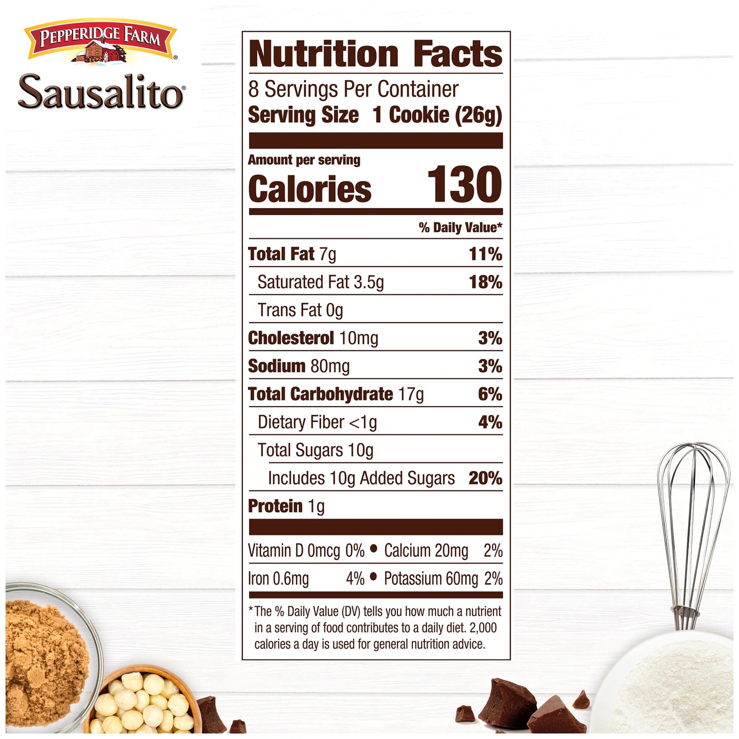 Pepperidge Farm Sausalito Crispy Milk Chocolate Macadamia Nut Cookies, 7.2oz