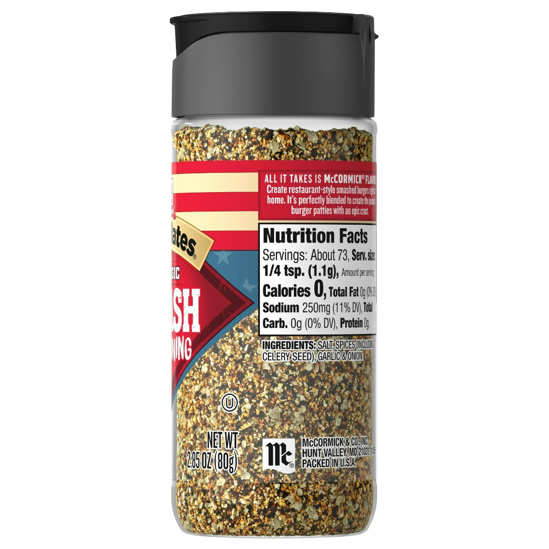 McCormick Grill Mates Gluten Free Smash Burger Seasoning, 2.85oz