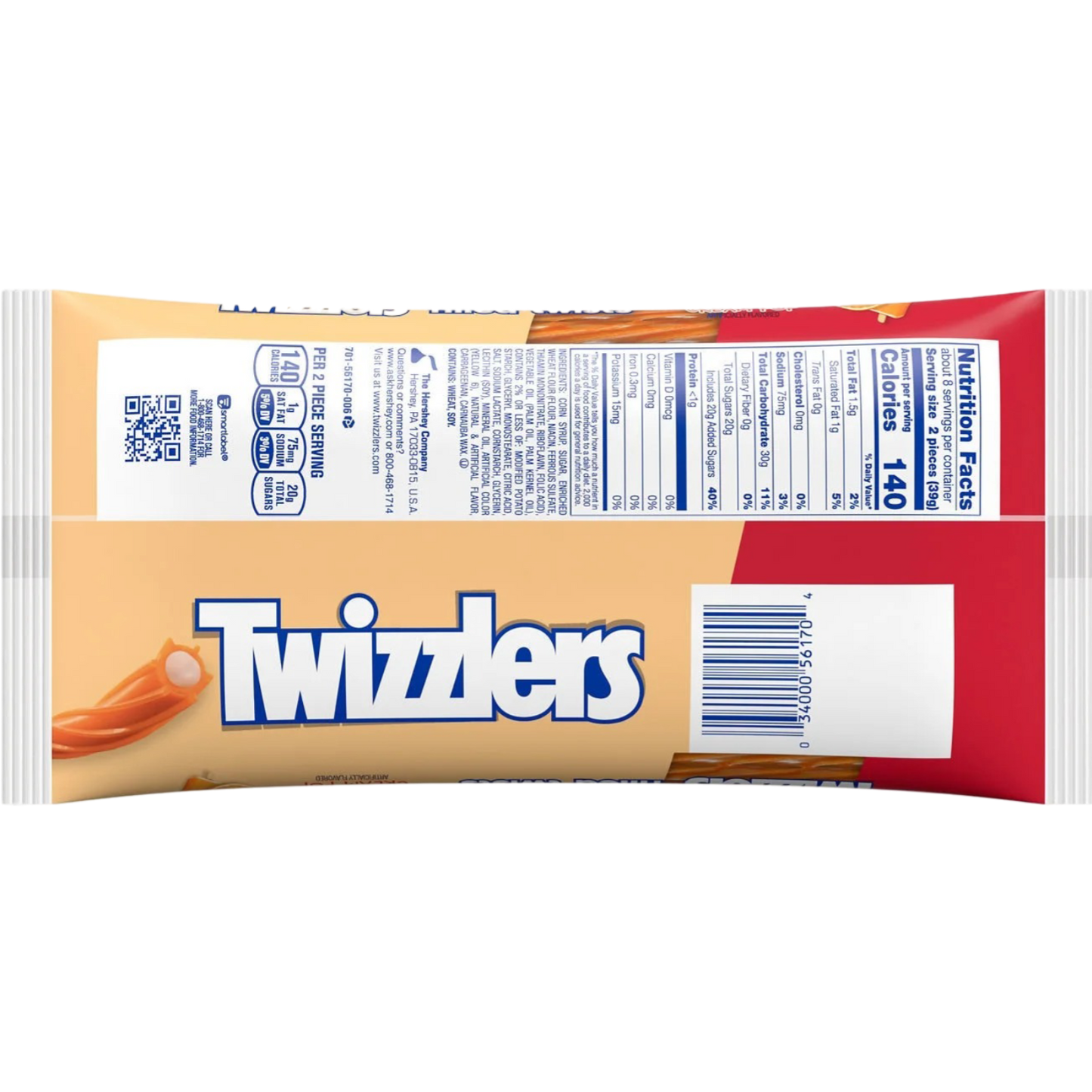 Twizzlers Filled Twists Orange Cream Pop Flavored Licorice Style Candy, 11oz