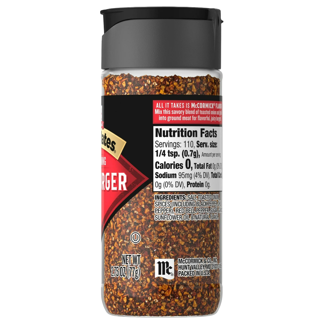 McCormick Grill Mates Gluten Free Hamburger Seasoning, 2.75oz