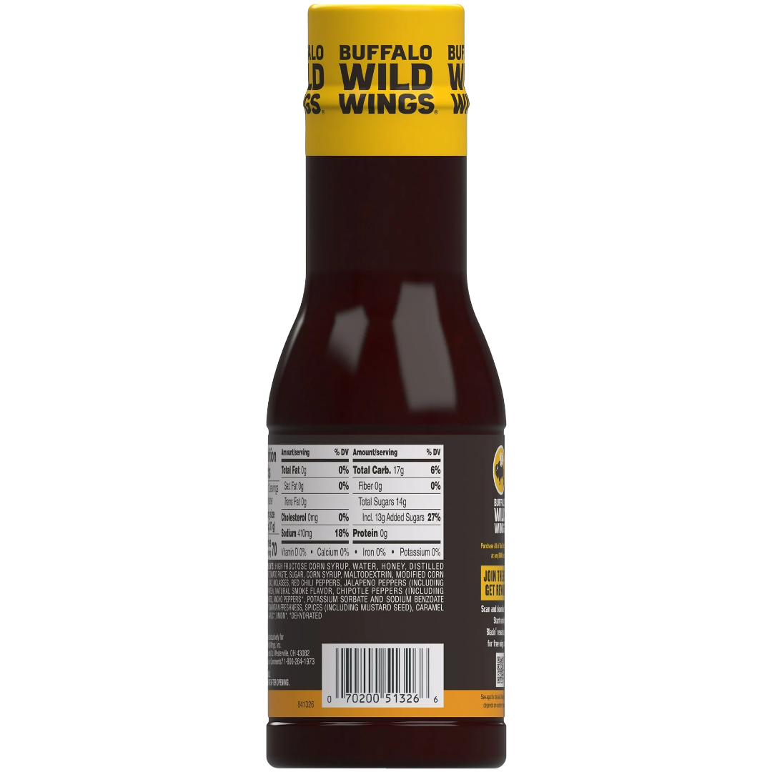 Buffalo Wild Wings Honey BBQ Barbecue Sauce, 12 oz