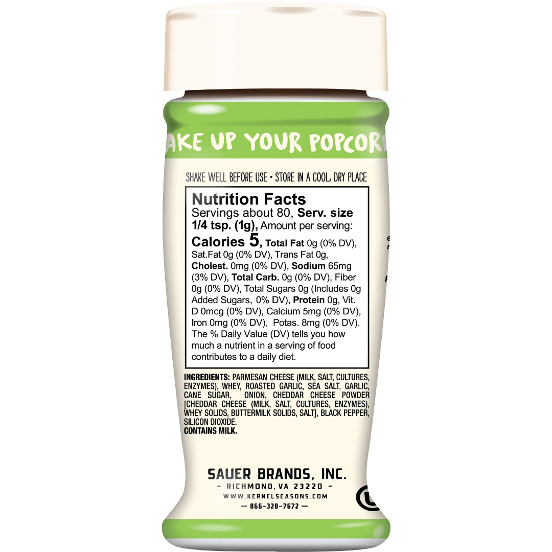 Kernel Season's Gourmet Blends Garlic Parmesan Simply Popcorn Seasoning, 2.85 oz