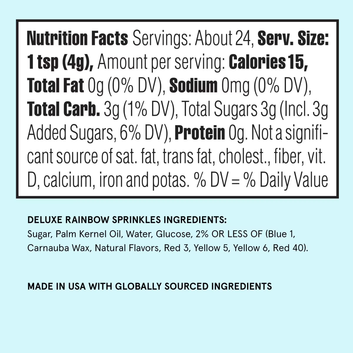 Fancy Sprinkles Deluxe Rainbow Crunchy Dessert Sprinkles, 3.4 oz