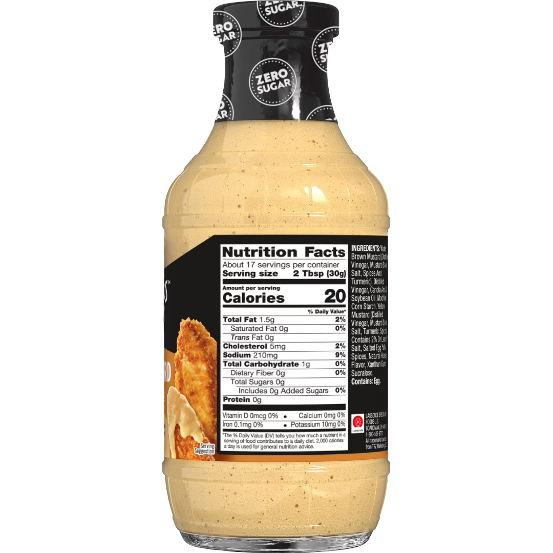 G Hughes Zero Sugar Honey Mustard Dipping Sauce, 18 oz