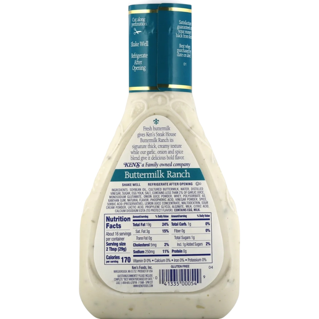 Ken's Steak House Buttermilk Ranch Salad Dressing, 16 fl oz