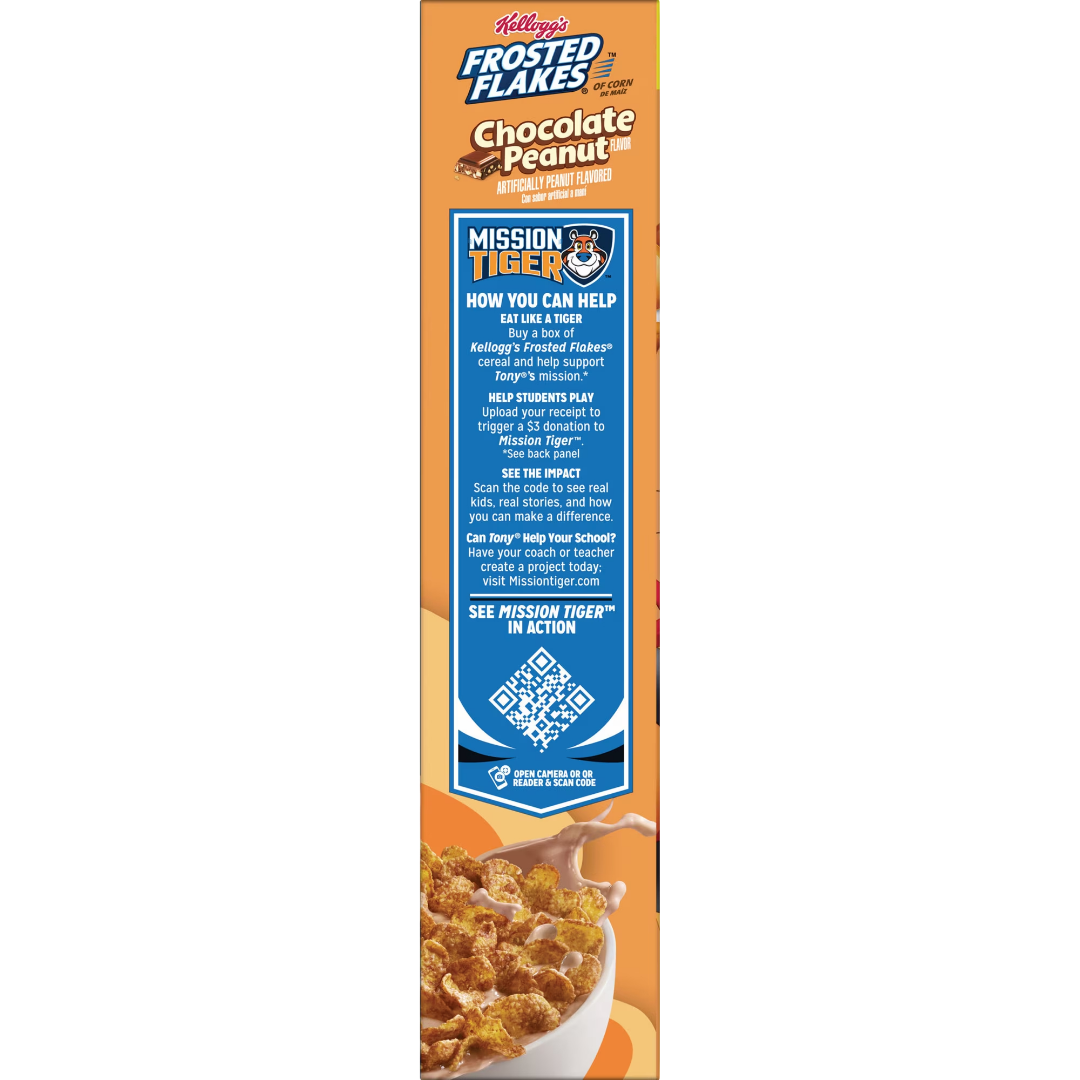Kellogg's Frosted Flakes Chocolate Peanut Breakfast Cereal Family Size, 22.3 oz