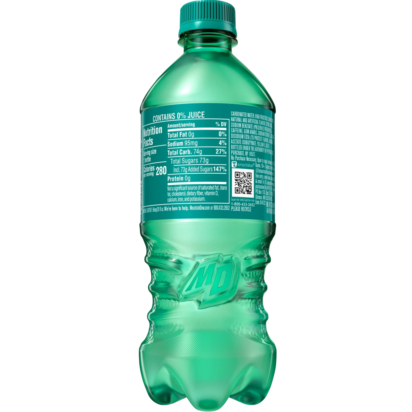 Mountain Dew Baja Blast Tropical Lime & Citrus Soda Pop, 20 fl oz