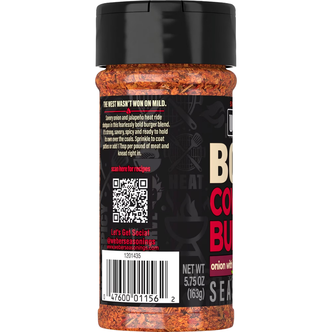 Weber BOLD Cowboy Burger, Onion & Jalapeno Burger Seasoning Blend, 5.75 oz