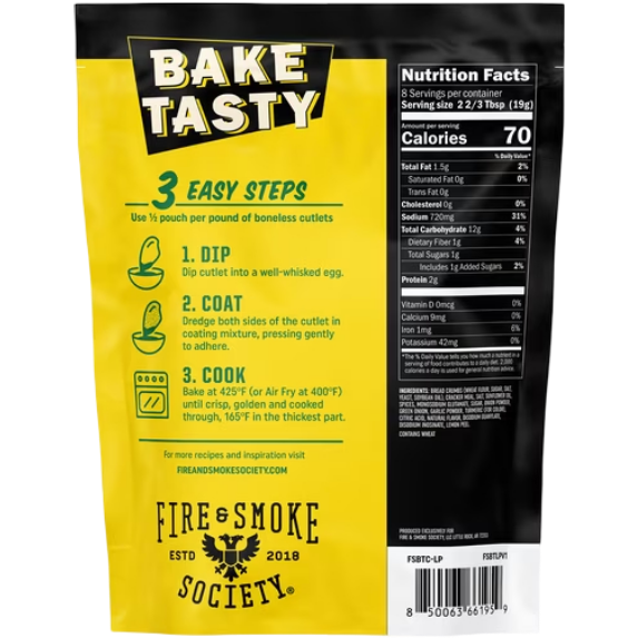 Fire & Smoke Society Bake Tasty Lemon Pepper Seasoned Coating Mix, 5.3 oz