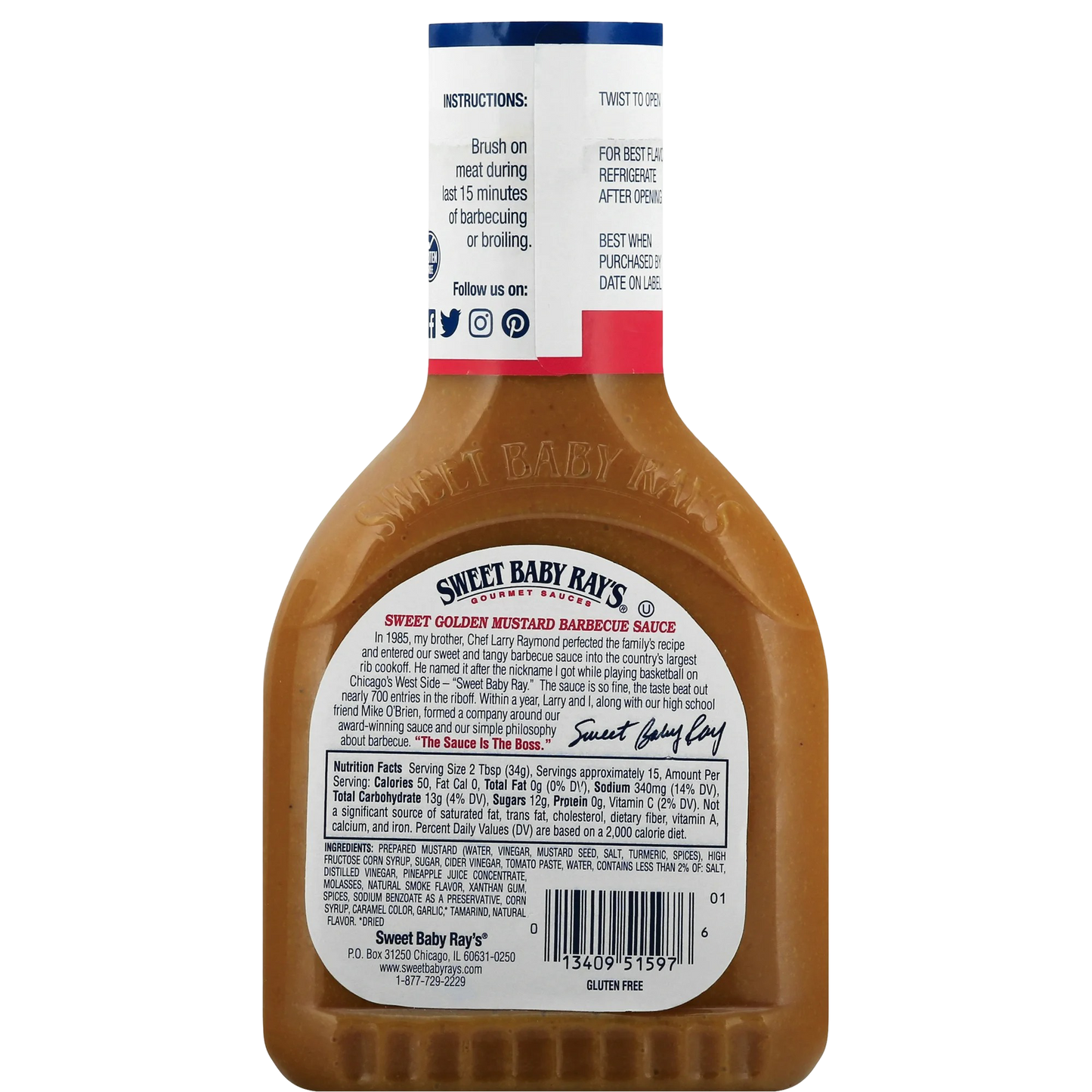 Sweet Baby Ray's Sweet Golden Mustard Barbecue Sauce 18 oz