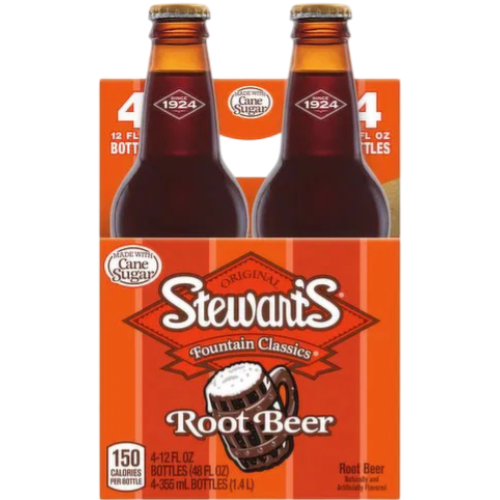 Stewart's Original Root Beer 12 oz Bottle Pack of 4