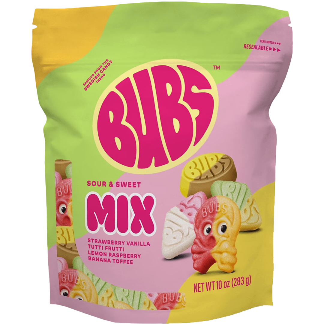 BUBS Sour & Sweet Swedish Candy Mix, 10 oz
