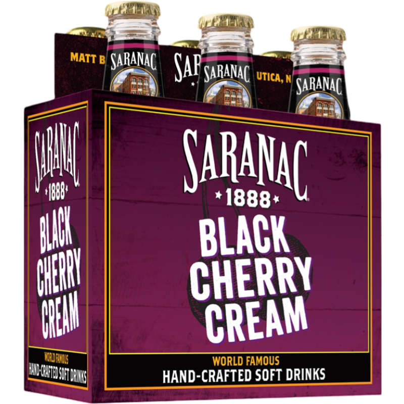Saranac Black Cherry Cream Soda - 6 Pack of 12oz Bottles