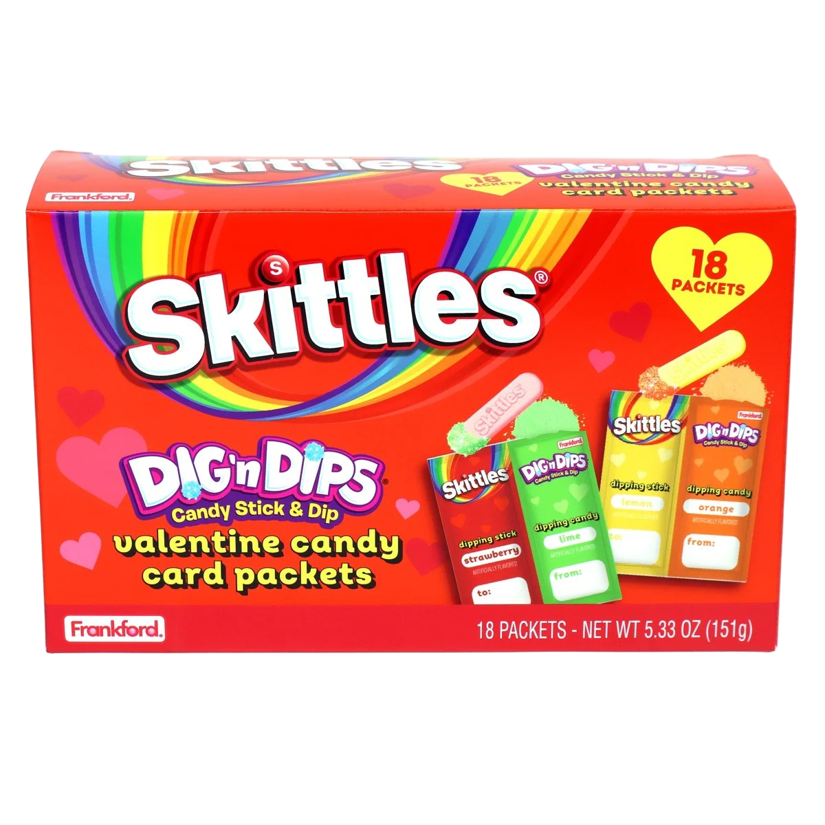 Skittles Valentine’s Fruit Flavored Dig N Dips Candy Frankford 5.33oz