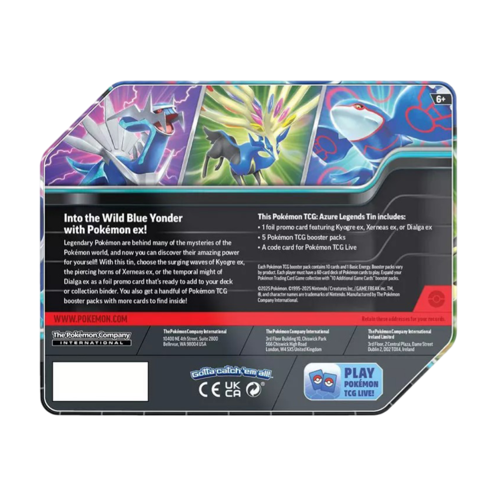 Pokémon TCG: Azure Legends Tin Kyogre ex Sealed