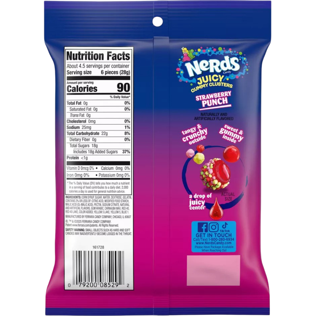 NERDS Juicy Gummy Clusters Strawberry Punch, 4.5oz