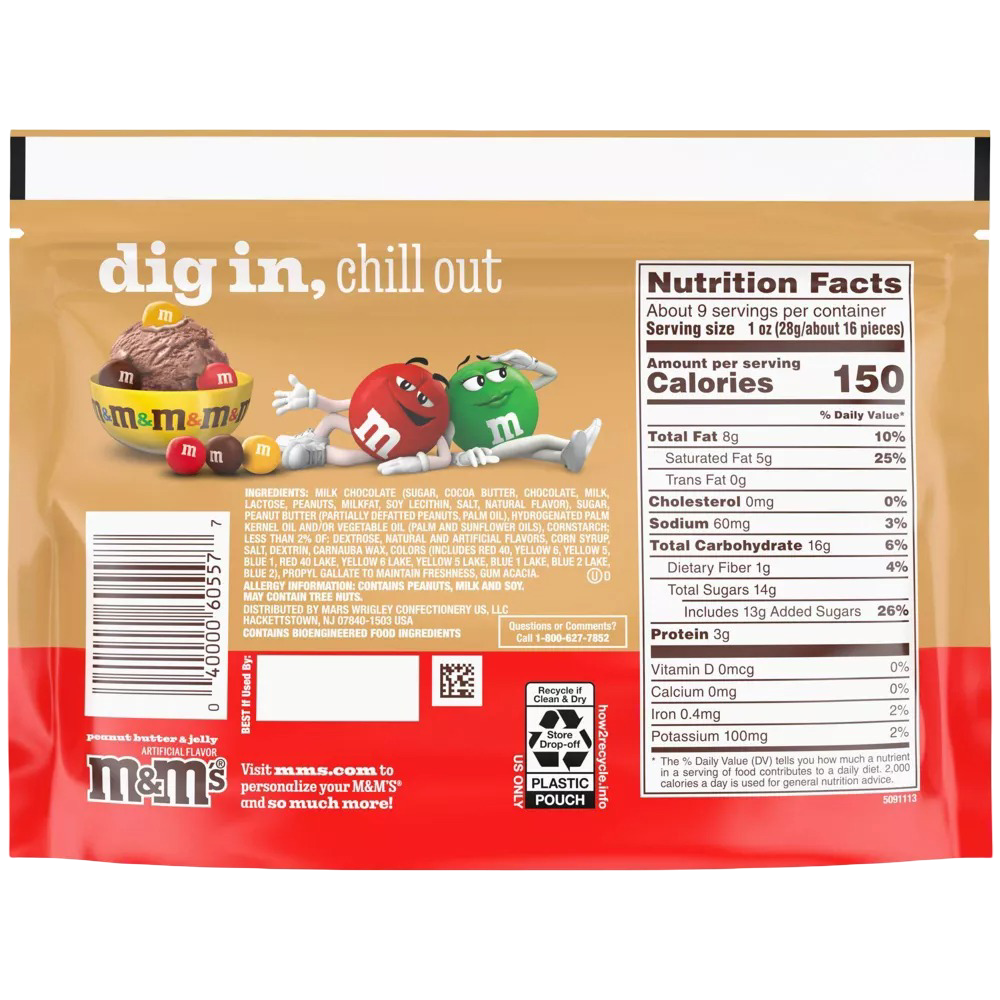 M&M's Peanut Butter & Jelly Chocolate Candy, Sharing Size, 8.6 oz